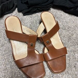 Salvatore Ferragamo Brown Leather Sandals